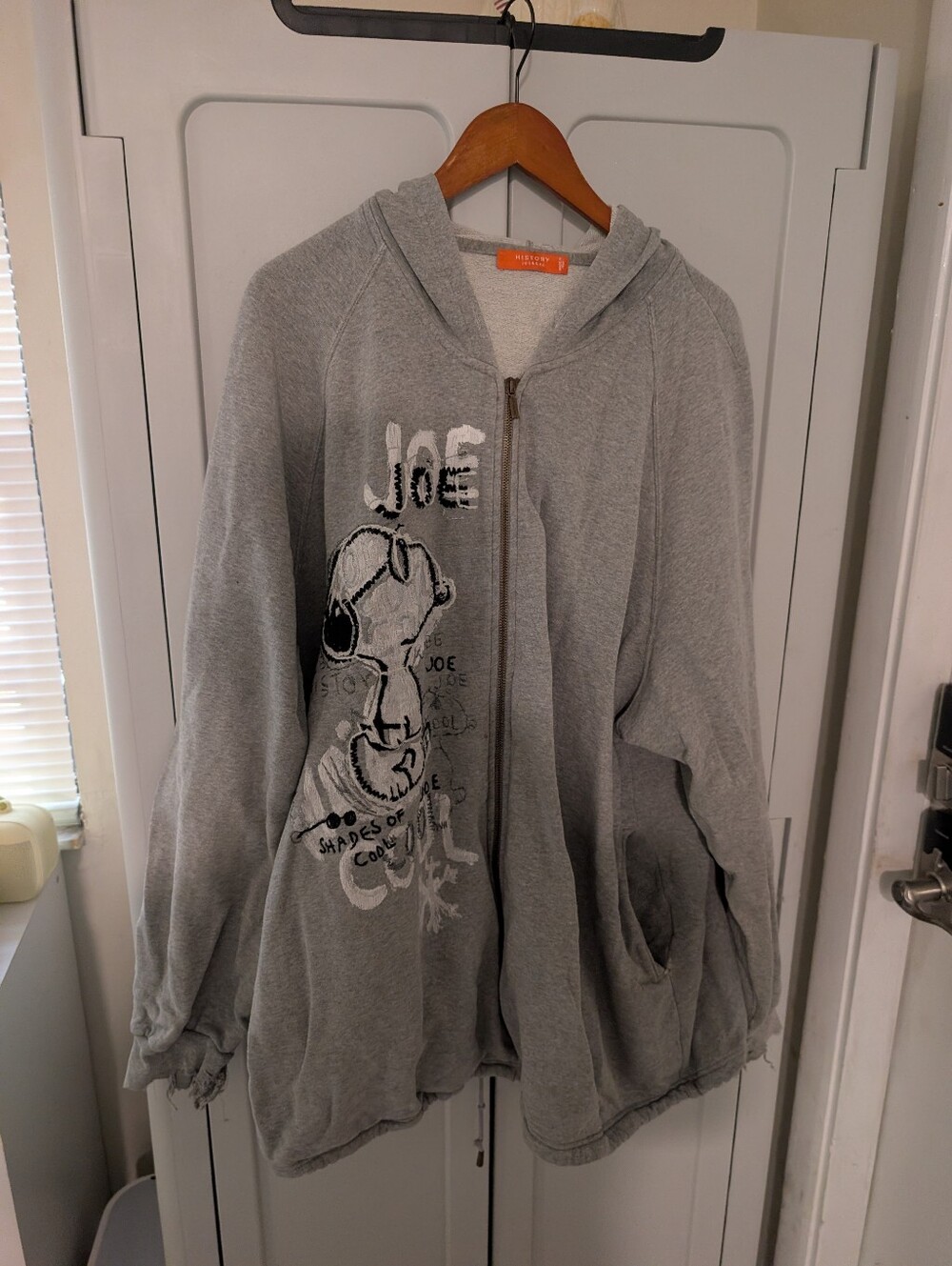 Iceberg Ice History Joe Cool Snoopy Fresh Gray Hoodie Jacket And Sweat Pants Set